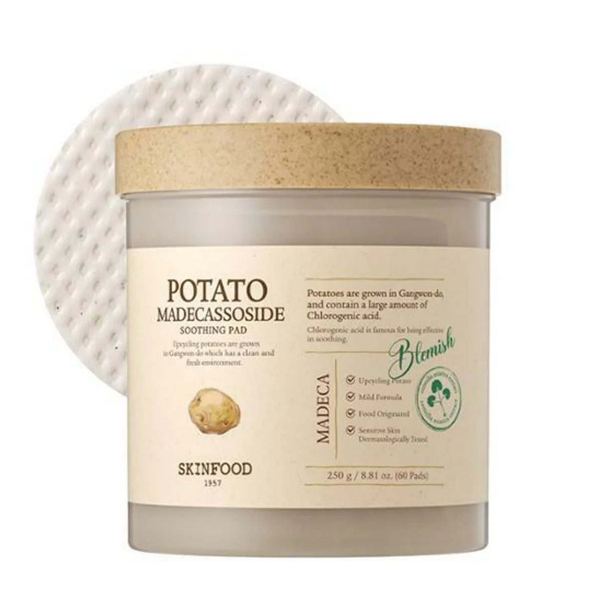 SKINFOOD Potato Madecassoside Soothing Pad